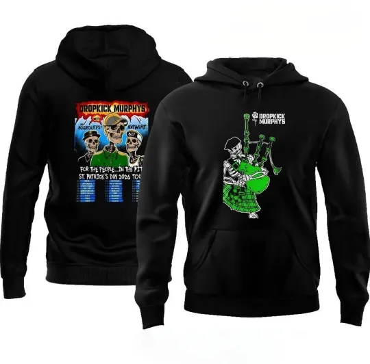Discover Dropkick Murphys 2026 Tour Two Sided Unisex Hoodie