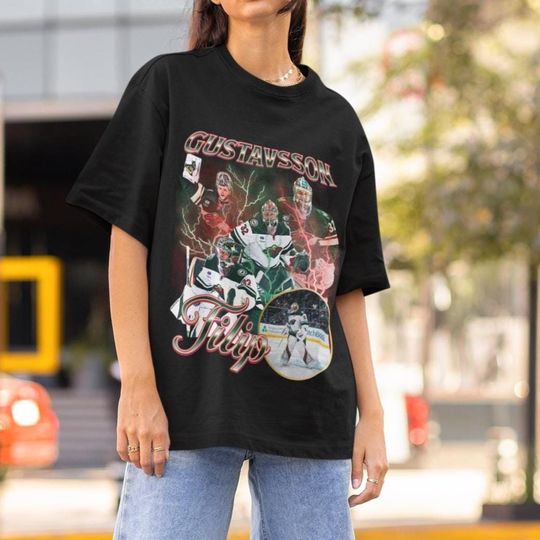 Discover Filip Gustavsson Vintage Minnesota Wild NHL T-Shirt Unisex Graphic Tee