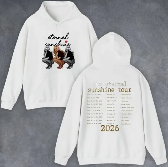 Ariana Eternal Sunshine Tour Tee 2026 Double Sided Hoodie US1808