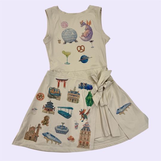 Epcot Athletic Dress for Women, Disney-themed Tennis Dress Skirt