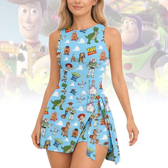 Discover Disney Toy Story Tennis Dress Skirt, Disneyland Pixar Toy Story Characters Dress, Woody Buzz Jessie Bullseye Dress, Gift For Her