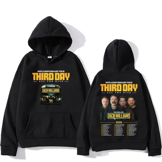 Discover Third Day 30th Anniversary Tour 2026 Hoodies All The Hits Hoodie