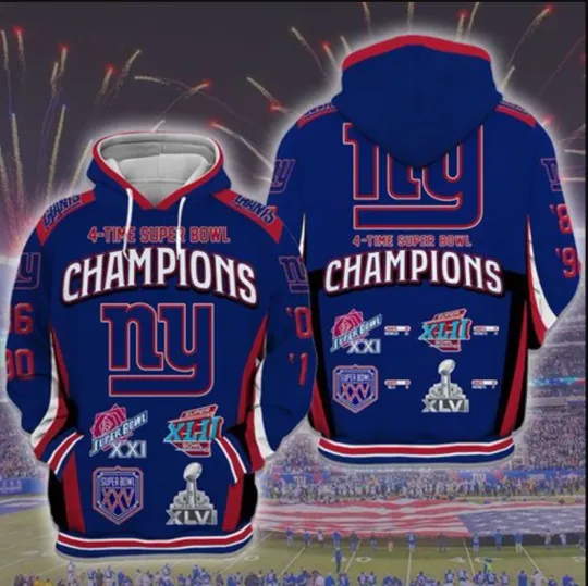 Discover Sports Team New York Football Hoodie 3D, Unisex Adults S-5XL