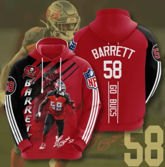 Discover Sports Team Shaquil Barrett Tampa Bay Football Hoodie, Unisex Adults S-5XL