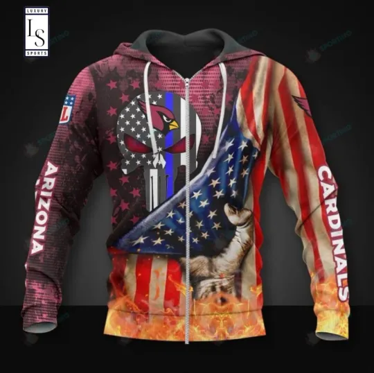 Discover The Punisher Arizonna Football Hoodie 3D, Unisex Adults S-5XL