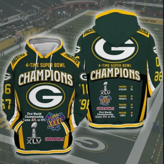 Discover Sports Team Green Bay Football Hoodie 3D, Unisex Adults S-5XL