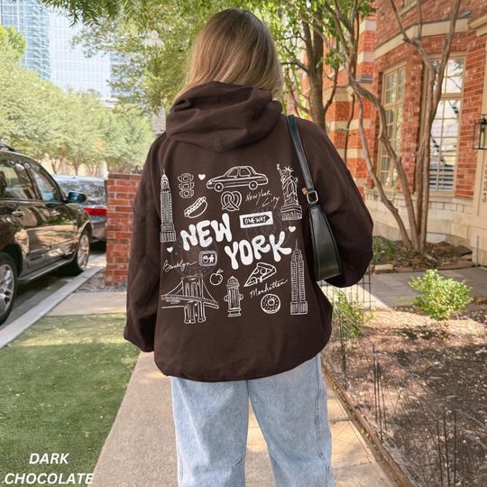 Discover New York Hoodie, NYC Hoodie, New York City Sweatshirt, Travel Shirt, Vacation Shirt for Women, Womens Sweatshirt, Aesthetic Oversized Hoodie
