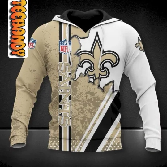 Discover New Orleans Saints 3D Football Hoodie, Unisex Adults S-5XL
