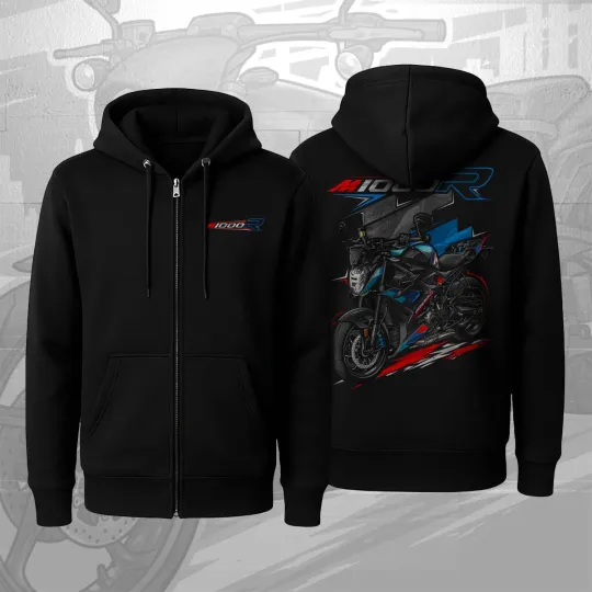 Discover Illustration for a BMW M1000R 2023-2026 Motorcycle fan ZIP Hoodie
