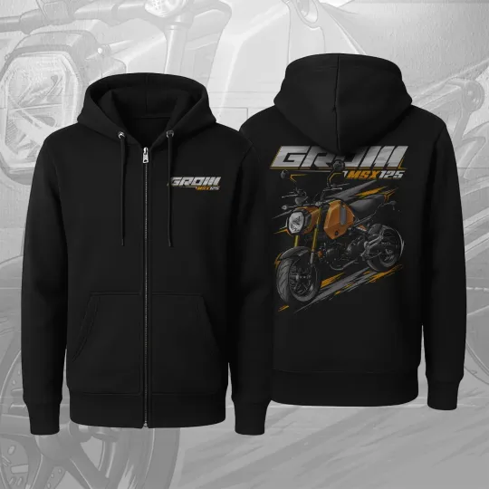 Discover Honda MSX 125 (Grom) 2021-2026 for Riders fans - Motorcycle ZIP Hoodie