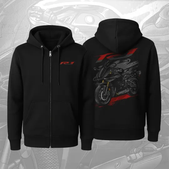 Discover Yamaha YZF-R1 2025-2026 for Sportbike Riders fans - Motorcycle ZIP Hoodie