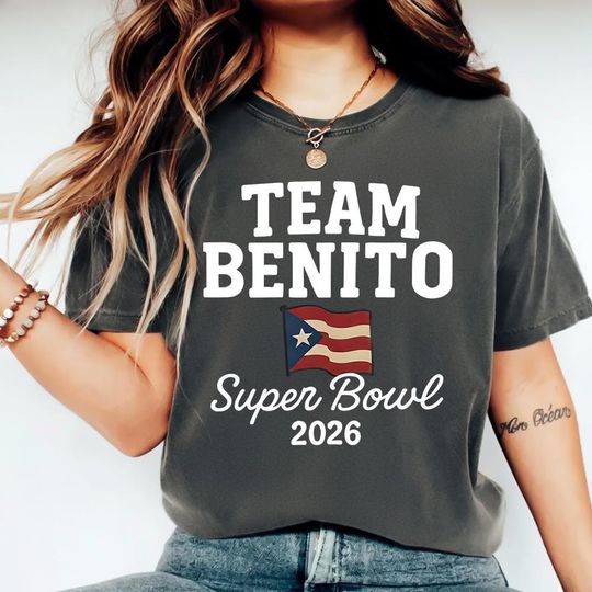Discover Team Benito Super Bowl 2026 Shirt, Bad Bunny Inspired Football Tee, Game Day Halftime Show Top, Latin Pride Artist Gift, Comfort Colors 1717