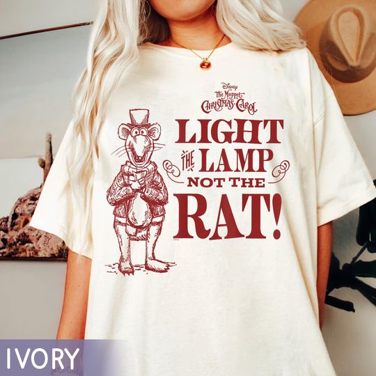 Discover Muppets Rizzo Light The Lamp Not The Rat Shirt, Disney Muppet Christmas Carol Tee, Rizzo The Rat Shirt, Funny Disney Christmas Movie Shirt