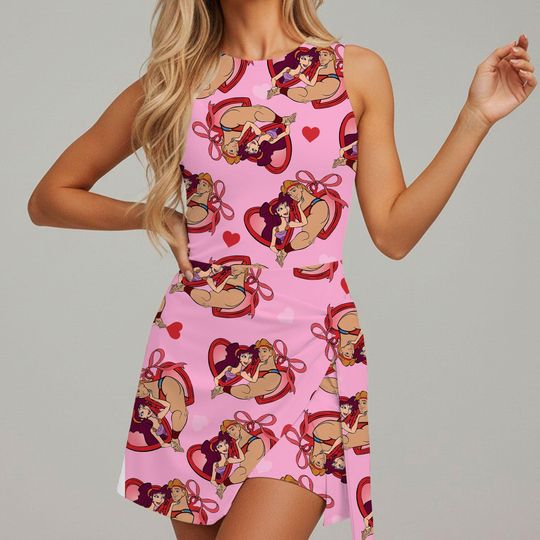Discover Hercules Megara Couple Locket Tennis Dress Skirt, Disney Couple Dress, Disney Tennis Dress Skirt