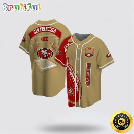 Discover San Francisco Football Team 49erss Baseball Jersey Symbol Fire Rugby Ball Red Br