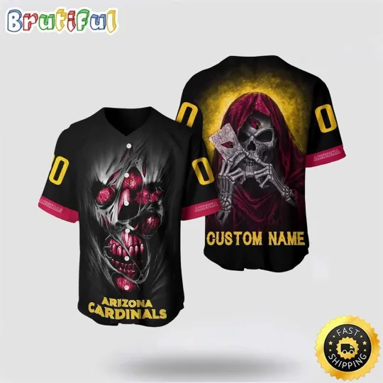 Discover Arizonna Football Team Cardinalss Baseball Jersey 3D Personalized Skull Stay Cozy