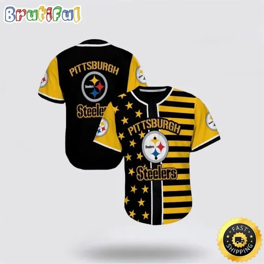 Discover Pittsburgh Football Team Steelerss Baseball Jersey Symbol Star And Stripes Yello