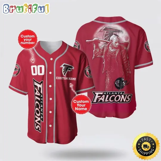 Discover Atlanta Football Team Falconss Baseball Jersey 3D Personalized Skull Score Big W