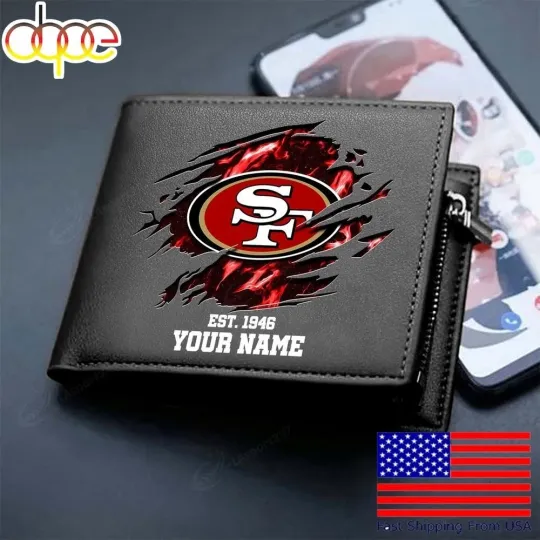 Discover Personalized San Francisco Football 49erss Team Men Leather Wallet Gift For Him