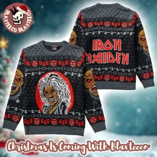 Iron Maiden Eddie The Killers Album 666 Ugly Christmas Sweater