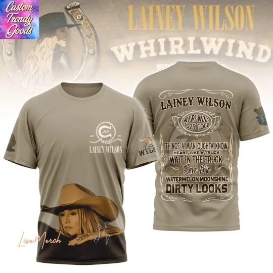 Discover Lainey Wilson Dirty Looks Signature 3D T-Shirt