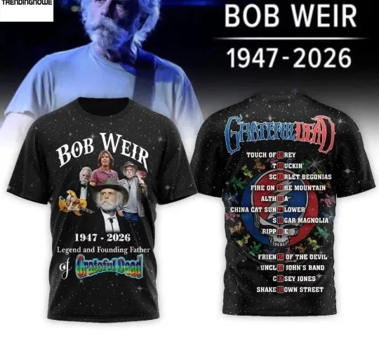 Discover Bob Weir 1947 2026 Thank You Shirt AOP 3D
