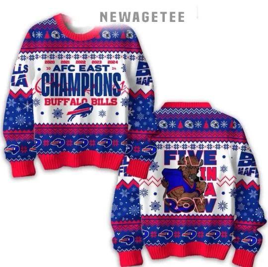 Buffalo Bill AFC East Champions 2025 Ugly Sweater