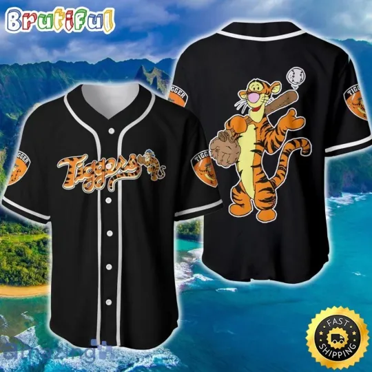 Discover Tigger Winnie Pooh Orange Black Cute Disney Unisex Baseball Jersey Personalized