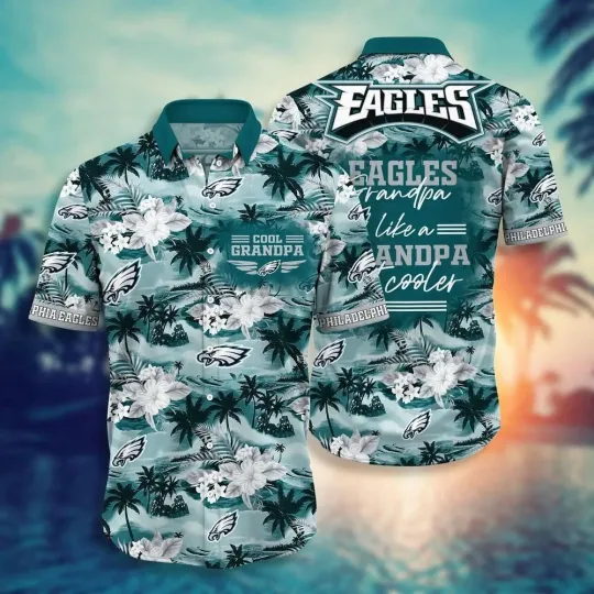 Discover Eagles Cool Grandpa Hawaiian Shirt Football Team