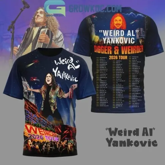 Discover Weird Al Yankovic Bigger and Weirder 2026 Tour 3D T-Shirt