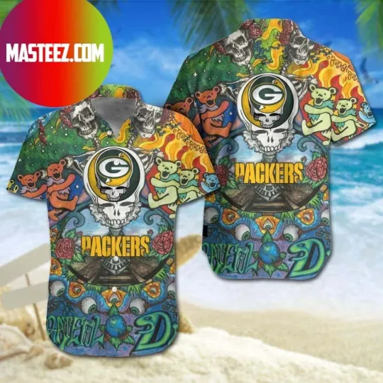 Discover Packers football Grate*ful Dead Dancing Bears Hawaiian Shirt Size S-5XL
