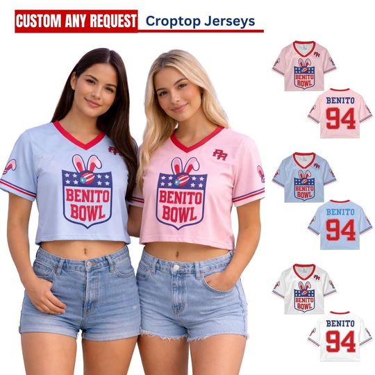 Oversized Benito 94 Mesh Croptop Jersey, Half Time Show Mesh Croptop Jersey for Women