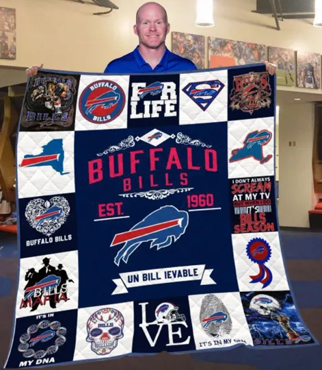 Discover Buffalo Bill Est 1960 Football Game Day Quilt