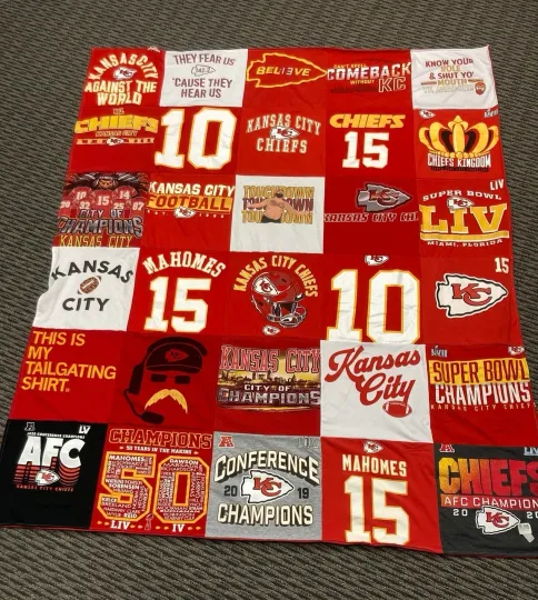 Discover Kansas City Chief football Football Quilts Game Day football Merch