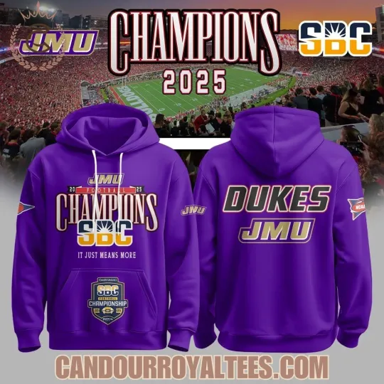Discover JMU Football 2025 SBC Champs Hoodie