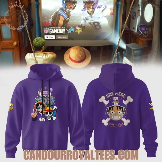 Vikingsss x ONE PIECE Jersey America’s Team Straw Hat Edition Hoodie