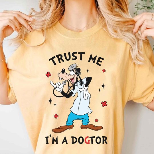 Discover Disney Goofy Trust Me I'm A Dogtor Shirt, Funny Doctor Goofy T-shirt, Nurse Appreciation Tee, Disneyland Family Matching, Disney Trip 2024