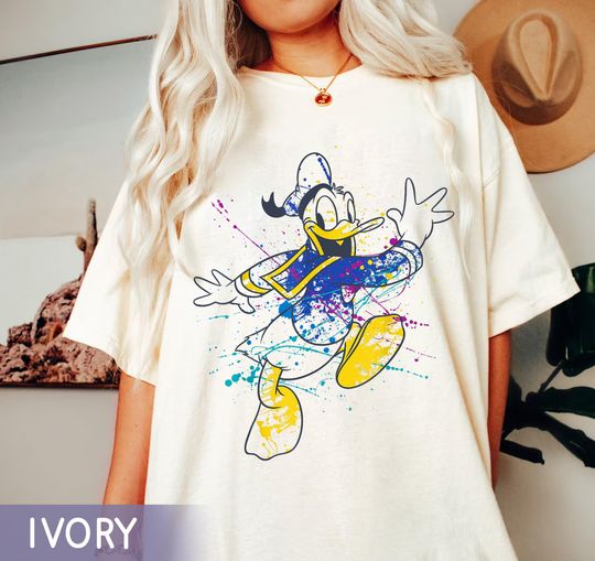 Discover Donald Duck Paint Splatter Comfort Colors Shirt,  Mickey And Friends T-shirt, 2024 Family Trip, Walt  World, Magic Kingdom