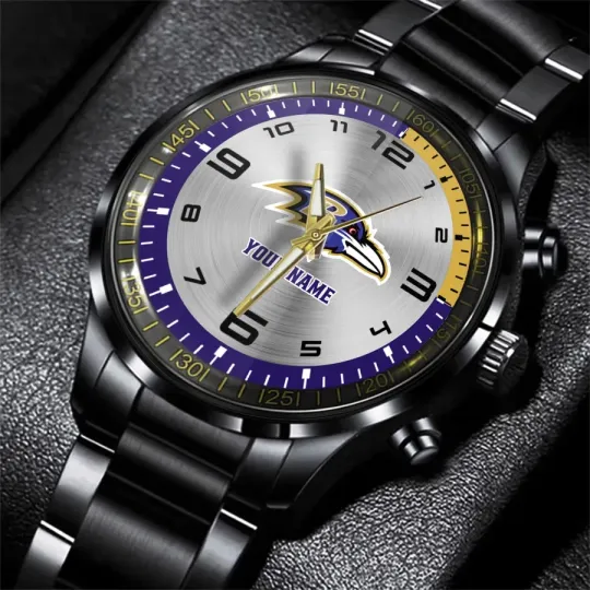 Discover Personalized Baltimore Football Team Ravenss Stainless Steel Watch For Men