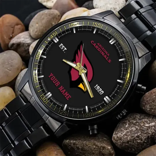 Discover Personalized Arizonna Football Team Cardinalss Stainless Steel Watch For Men