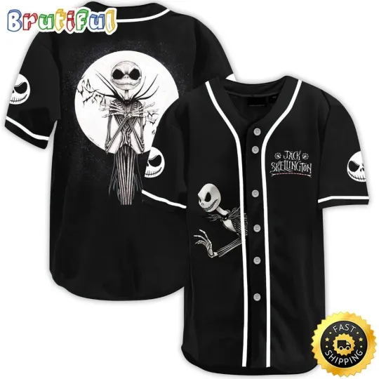 Discover Jack Skellington Face The King Of Nightmare Halloween Baseball Jersey