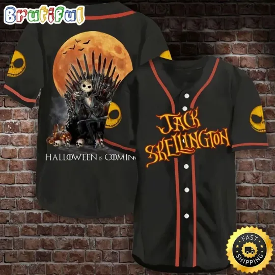 Discover Jack Skellington Halloween Is Coming Horror Baseball Jersey Shirt