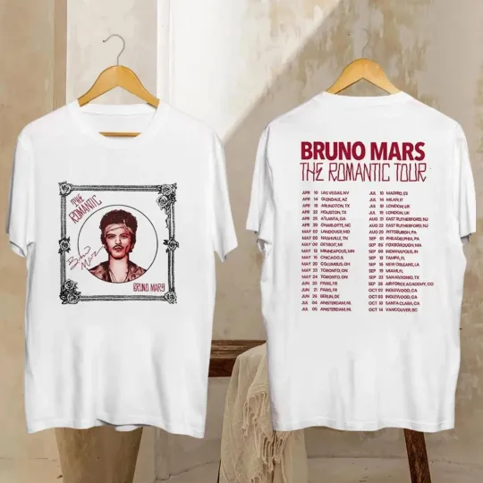 Bruno Mars 2026 Tour Double Sided T-Shirt Front and Back Print