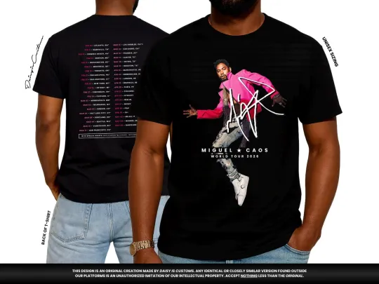 Discover Miguel CAOS Tour  2026 Fan Gifts Unisex T-Shirt Sweatshirt Hoodie