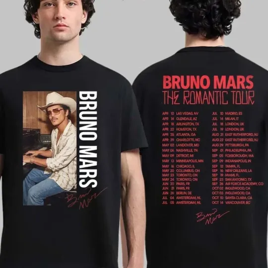 Bruno Mars The Romantic Tour 2026 T-Shirt