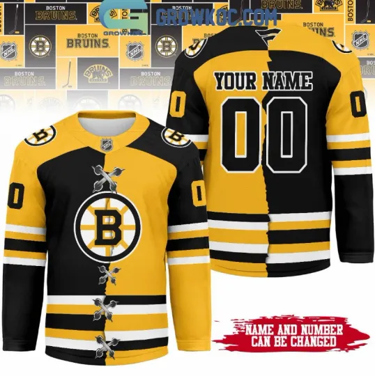 Discover Personalized Boston Bruin Mix Home Away Hockey Jersey
