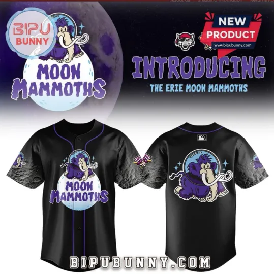 Discover Moon Mammoth 2025 Season Black Baseball Jersey