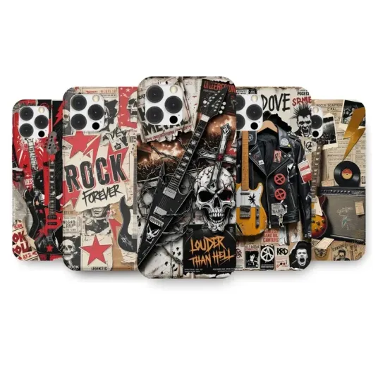 Discover Vintage Rock Band Collage Phone Case