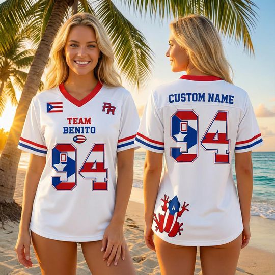 Discover Puerto Rican Football Jersey, Team Benito Football Jersey, Halftime Fan Shirt, Premium cotton