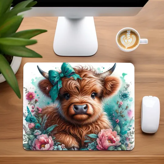 Discover Highland Cow Mouse Pad for Home Office
